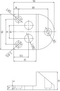 Przykręcany stoper do bramy PSG 61.191 (130x150/H65) powlekany gumą PSG