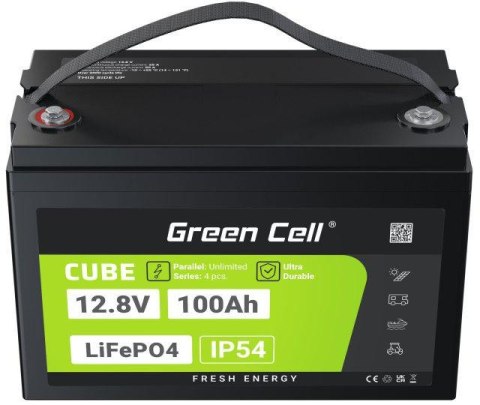AKUMULATOR LITOWO-ŻELAZOWO-FOSFORANOWY LiFePO4 Green Cell Cube 12.8V 100Ah LFPGC12V100AH GREEN CELL