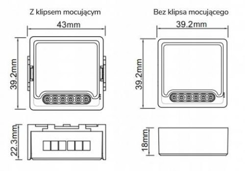 Moduł OXT mini przekaźnik 2 obwody WiFi TUYA T222 OXT
