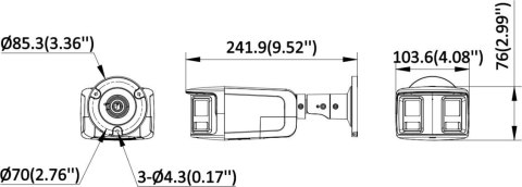 Kamera IP Hikvision DS-2CD2T43G2P-LISU/SL(180°)(O-STD) HIKVISION