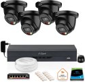 ZESTAW 4 Kamer czarnych IP Dahua 8mpx IPC-HDW2849TM-S-IL-BLACK + DYSK DAHUA