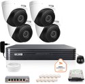 Zestaw monitoringu IP BCS Basic 4x Kamera BCS-B-EIP45VSR3(2.0) Rejestrator z dyskiem BCS