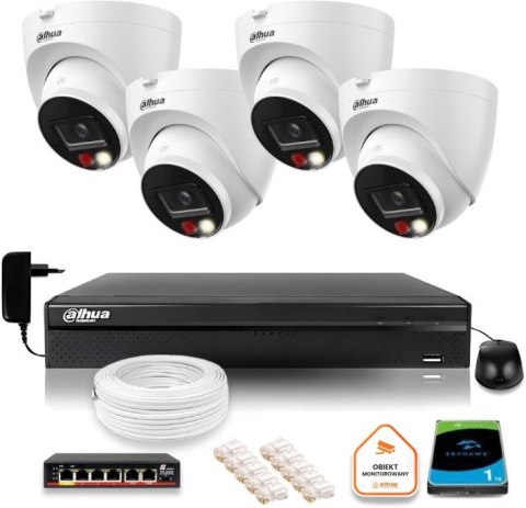 Zestaw monitoringu IP Dahua 4 Kamer IP 8mpx 4K dysk twardy DAHUA
