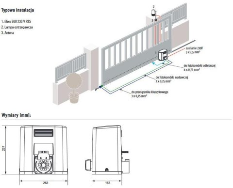 Napęd bram przesuwnych Somfy Elixo 3S+ M IO Standard Pack zestaw do 600kg