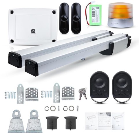 Napęd bram skrzydłowych Somfy Ixengo L 3S+ IO Comfort Pack komplet do 8m szerokości