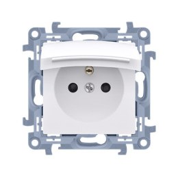 KONTAKT SIMON 10 MODUŁ BIAŁY GNIAZDO 1X Z/U Z PRZESŁONAMI Z KLAPKĄ IP44 ZACISKI ŚRUBOWE 16A 250V