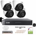 Zestaw monitoringu IP BCS Basic 4x Kamera BCS-B-EIP45VSR3(2.0) kopułowa, IP, 5Mpx, IR30m, motozoom  (kod produktu: Z49087B1)