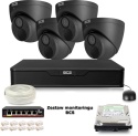 Zestaw monitoringu IP BCS Point 4x Kamera BCS-P-EIP28FWR3-Ai2-G Rejestrator z dyskiem BCS