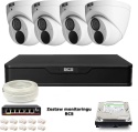 Zestaw monitoringu IP BCS Point 4x Kamera BCS-P-EIP28FWR3-Ai2 Rejestrator z dyskiem BCS