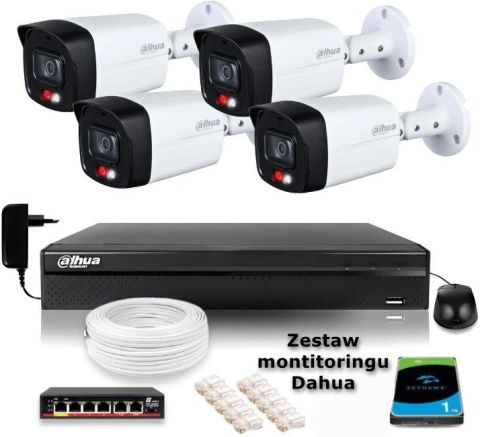 Zestaw monitoringu IP DAHUA 4 kamery IPC-HFW1439TL1-A-IL 4Mpx DAHUA
