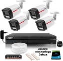 Zestaw monitoringu IP DAHUA 4 kamery zewnętrzne WizColor 2K 50m DAHUA