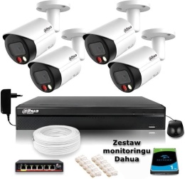 Zestaw monitoringu IP Dahua 4x kamera FullHD Dual Light (Z35374B4)