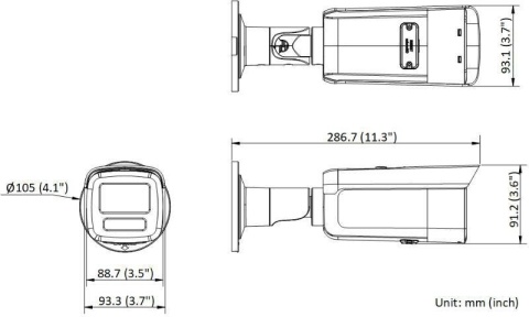 Kamera tubowa IP HIKVISION DS-2CD2T86G2H-4I(2.8mm)(eF)/BLACK PL 8Mpx