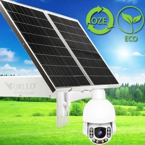 Niezależna zewnętrzna kamera obrotowa GSM Orllo Z7 PRO z panelem fotowoltaicznym SM6030 Pro