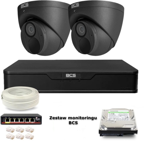 Zestaw monitoringu IP BCS Point 2x Kamera BCS-P-EIP28FWR3-Ai2-G (Z49053T2)