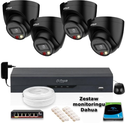 Zestaw monitoringu IP Dahua 4 Kamery IP 4mpx dysk twardy DAHUA