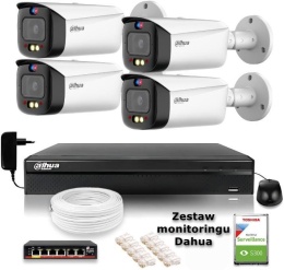 Zestaw monitoringu IP Dahua TIOC 5mpx 2K 4 kamery tubowa NVR (Z51598B4)
