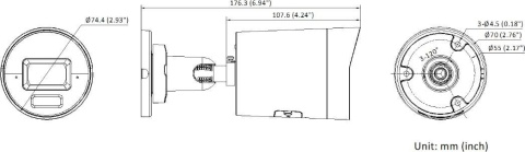 Kamera tubowa IP Hikvision DS-2CD2067G3-LIY 2.8mm PL ColorVu 6Mpx