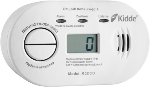 Czujnik tlenku węgla z wyświetlaczem Kidde K5DCO