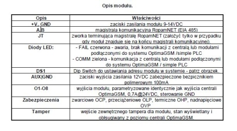 Ekspander wyjść tranzystorowych ROPAM EXP-O8T-RN