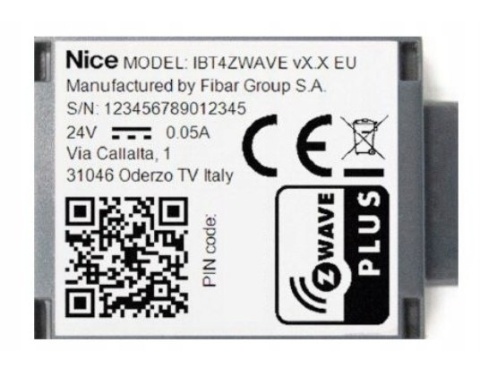 Interfejs Nice IBT4ZWAVE