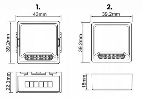 Moduł OXT mini przekaźnik 2 obw. bez N ZigBee TUYA T272