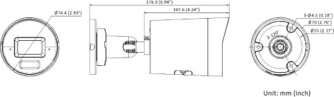 Kamera tubowa dwuogniskowa IP Hikvision DS-2CD2043G2-LIZY(2.8/4mm) 4Mpx