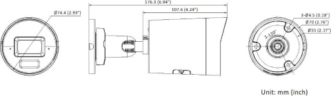 Kamera tubowa IP Hikvision DS-2CD2046G3-IZ2UY/SL zmiennoogniskowa motozoom 2.8/4mm 4Mpx czarna