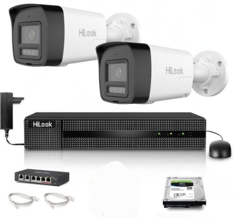 Zestaw monitoringu Hilook 2x IPC-B140HA-LU z dyskiem 2TB