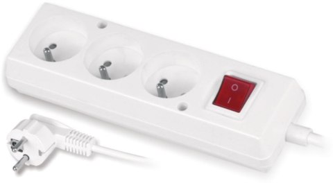 Przedłużacz z trzykrotnym gniazdem z wyłącznikiem 3x2p+Z 10A 5m biały JONEX