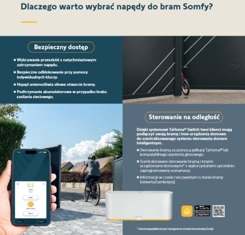 Zestaw Somfy Elixo 3S+ IO Standard Pack do 600kg bram przesuwnych