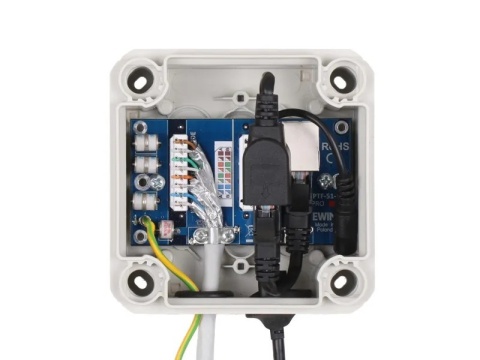Zewnętrzne zabezpieczenie przeciwprzepięciowe kamer IP i mostów radiowych serii Extreme EWIMAR BOX-1-PTF-51-EXT