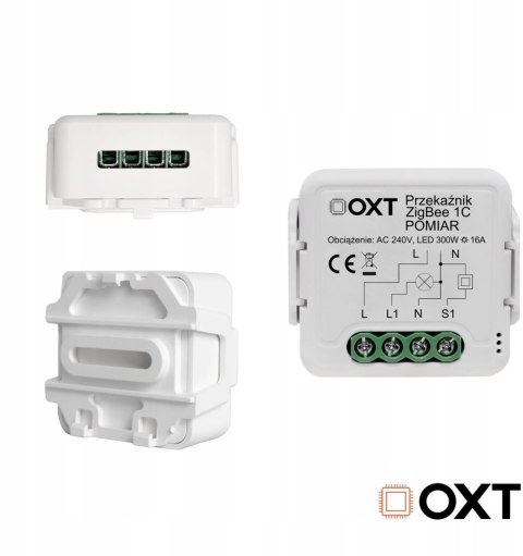 Moduł OXT przekaźnik 1 obw. pomiar 16A ZigBee TUYA T260P