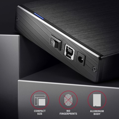 Obudowa zewnętrzna AXAGON EE35-XA3 aluminiowa, USB 3.2 Gen 1 SATA 3G 3.5"