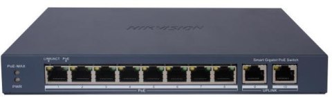 Switch PoE Hikvision DS-3E1510P-EI(O-STD) LinkVu – 8× Gigabit PoE, 110 W, 2× Uplink