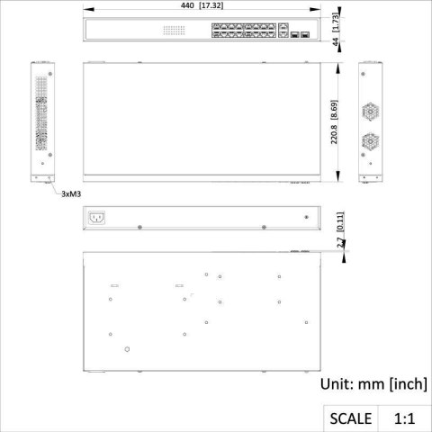 SWITCH POE HIKVISION DS-3E1318P-EI(B) LinkVu