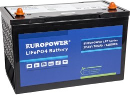 Akumulator 12,8V 100Ah LiFePO4 Bluetooth EUROPOWER seria LFP  (trwałość ok 4000 cykli) Model: LFP/12/100/E/B/HT/SH