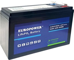 Akumulator 12,8V 12Ah LiFePO4 EUROPOWER seria LFP (trwałość ok 2000 cykli) Model: LFP/12/12/A