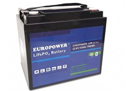Akumulator 12,8V 60Ah LiFePO4 EUROPOWER seria LFP, bluetooth, mata grzewcza (trwałość ok 4000 cykli) Model: LFP/12/60/E/B/HT)