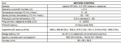 Czujnik ruchu Motion-Control NICE FGMS-001 ZW5 EU