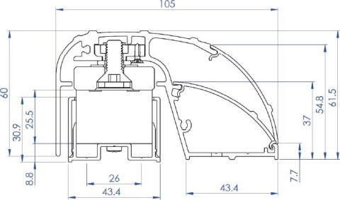 CDVI P300EVO elektromagnetyczny profil drzwiowy 400mm 300kg monitorowany