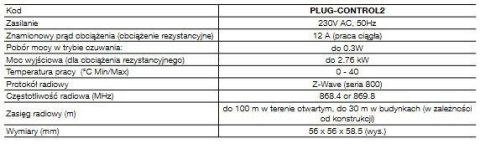 Gniazdko sterowane Plug-Control2 E NICE 230v 868,4 MHz
