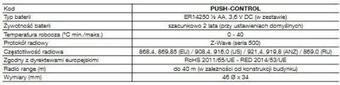 NICE FGPB-101-2 ZW5 EU Push-Control BLACK Przycisk sterujący czarny